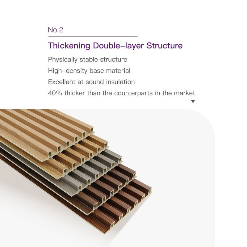 Hotel Residential WPC Hout Interieur Decoratie Grote Muur Panelen Decoratief WPC Fluted Muur Panel