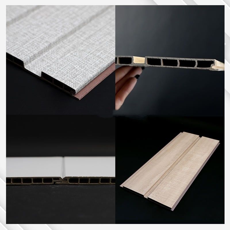 Houten bekleding Interieur Plastic Composite Fluted Covering Board Wainscoting Vinyl Hout Decoratief 3D WPC Wandpaneel