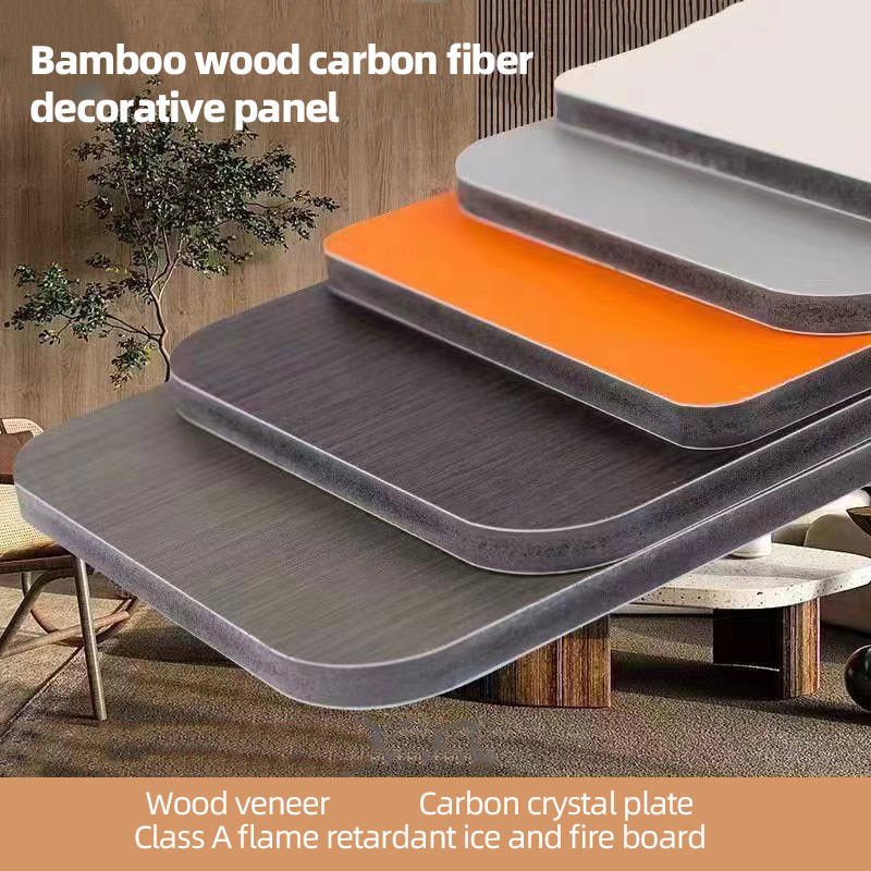 Bamboe houtskool hout fineer wandpaneel WPC bloemenpatroon decoratief wandbord
