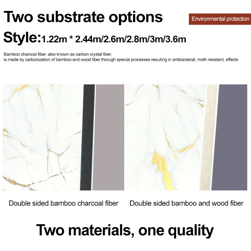 Bamboe Hout houtskool Veneer Metalen wandpaneel Decoratieve plaat Bamboe PET Metalen plaat