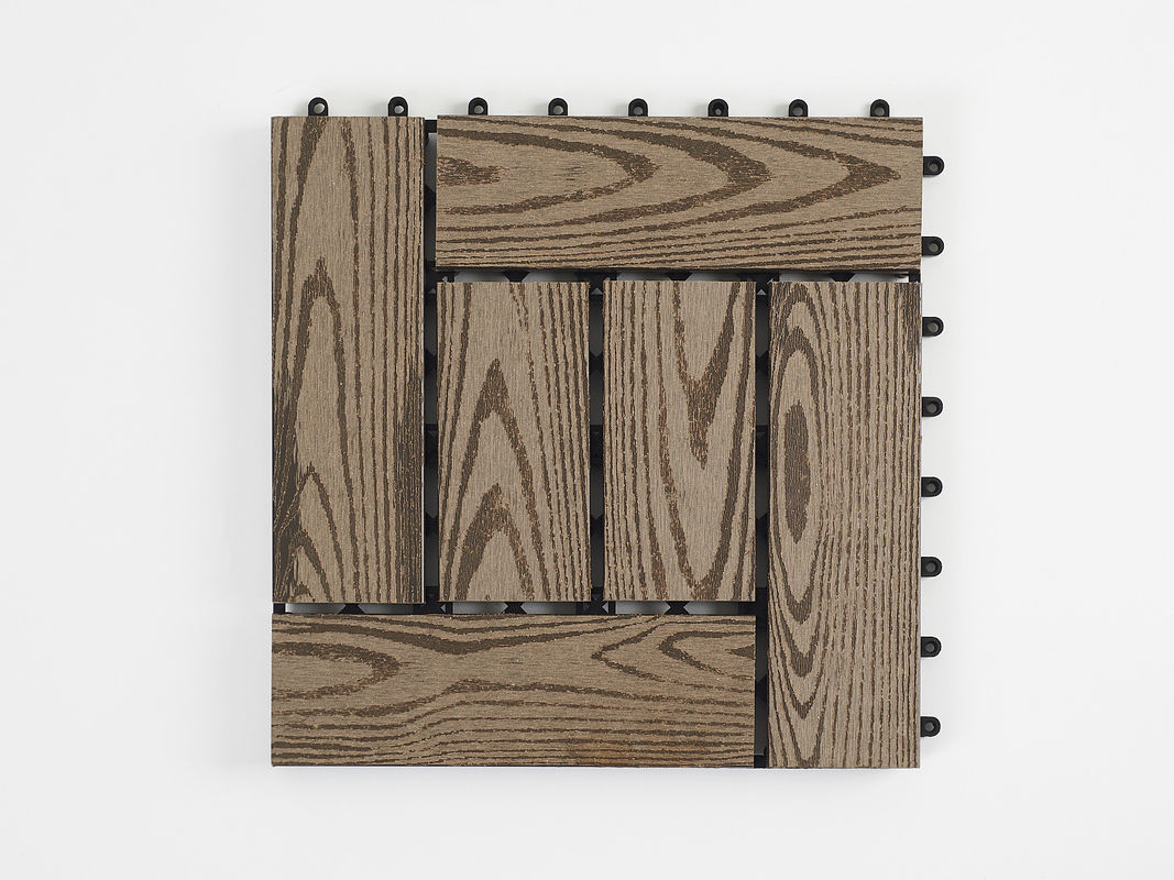 WPC hout kunststof composiet dekvloer tegels Traditioneel ontwerp DIY Outdoor Interlock Co-extrusie dek