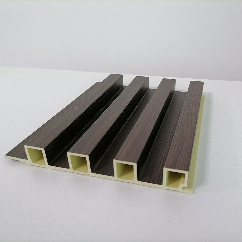 Interieurversiering Classic WPC Fluted Wall Board Coating Black Wood Grain Grille Indoor Great Wall Panel