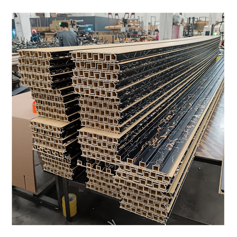 Decoratieve wandplaten Plafond Louver Wpc Fluted Panels Slate Hout Pvc Wpc Wandpanelen Interieur Met Led