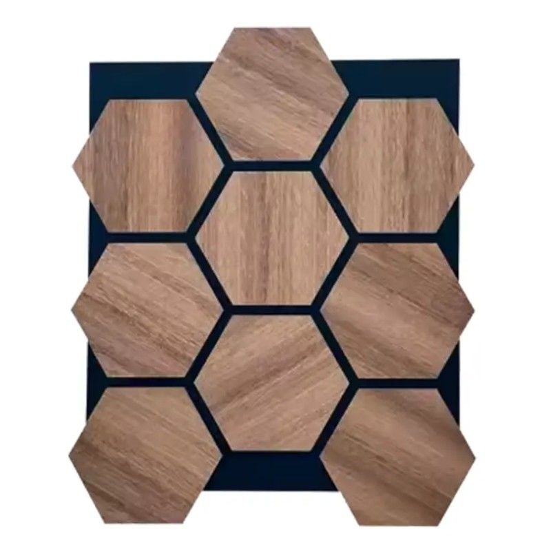 Verbeter akoestische ervaring 3D Hexagon geluidsdichte houten wandpanelen Roze Oranje Wit of aangepaste kleuren
