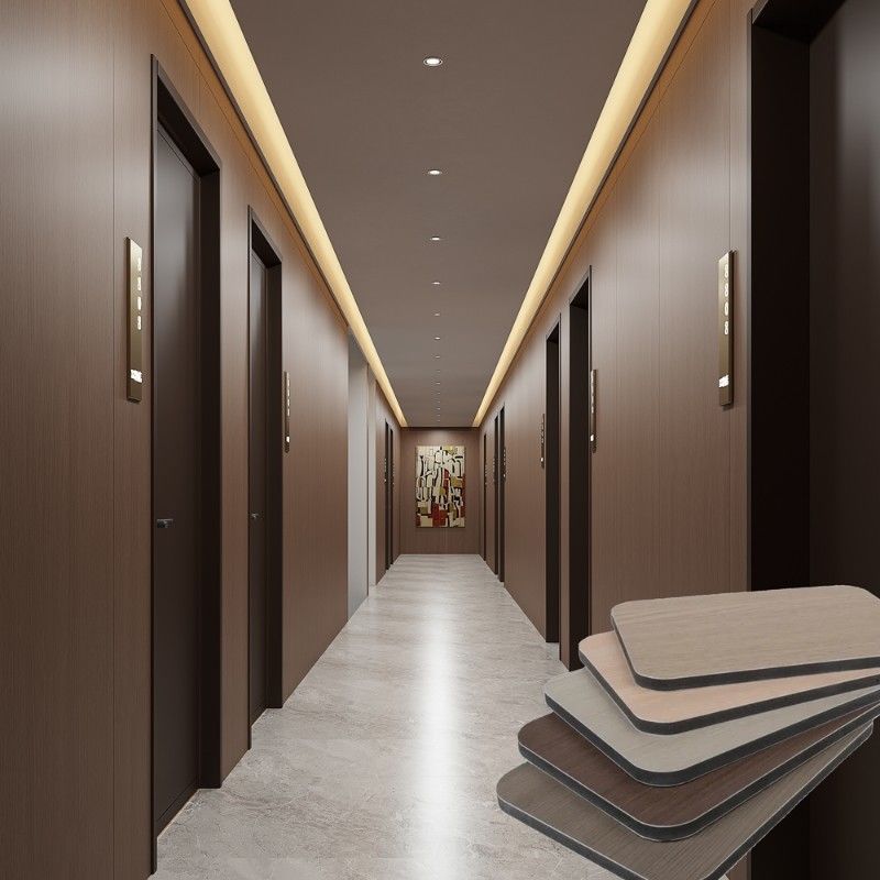 Bamboe houtskool hout veneer board spiegel zijde vuurbestendige pvc wandpaneel voor appartement kantoor