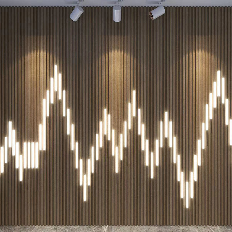 Nieuw ontwerp houten graan waterdicht WPC wandpanelen ontwerpen voor interieur decoratie Makkelijk te installeren