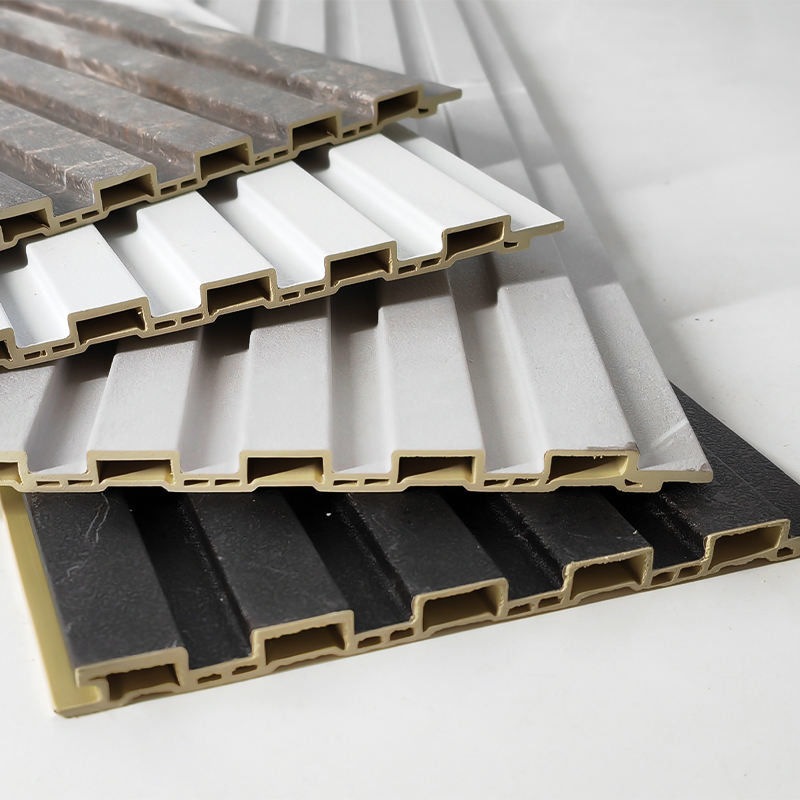 Moderne interieurkunst Louver Decoratieve 3d Fluted Wpc wandpanelen voor muur of plafond en indoor TV PVC-bedekkingspanel