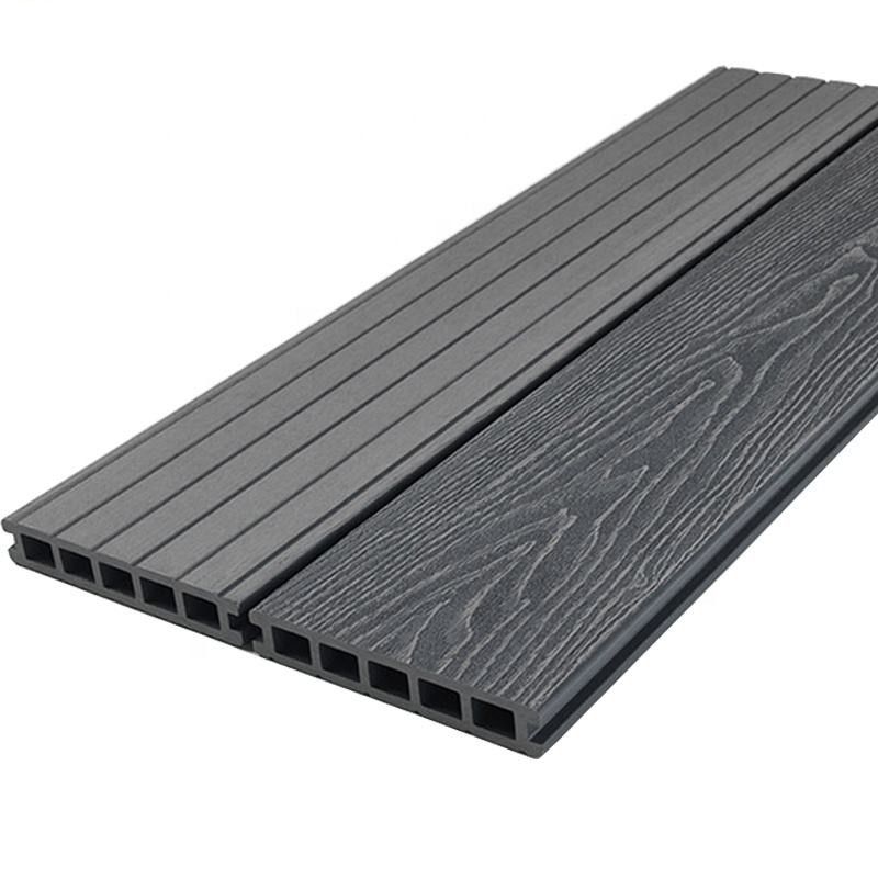 Custom Interlock Wpc outdoor Decking 3D embossing houtkorrel Composite decking board China Hout Plastic textuur vloer