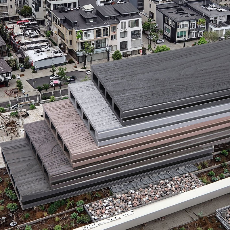 Custom Interlock Wpc outdoor Decking 3D embossing houtkorrel Composite decking board China Hout Plastic textuur vloer