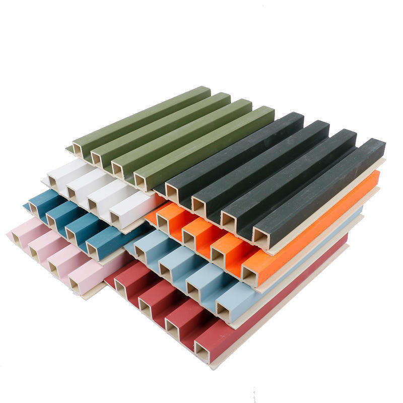 PVC 3D Fluted Decorative Lambrin Hout Composite Interieur Fluted Panels Wpc Wandpaneel Cladding Brandbescherming Voor klantvereiste