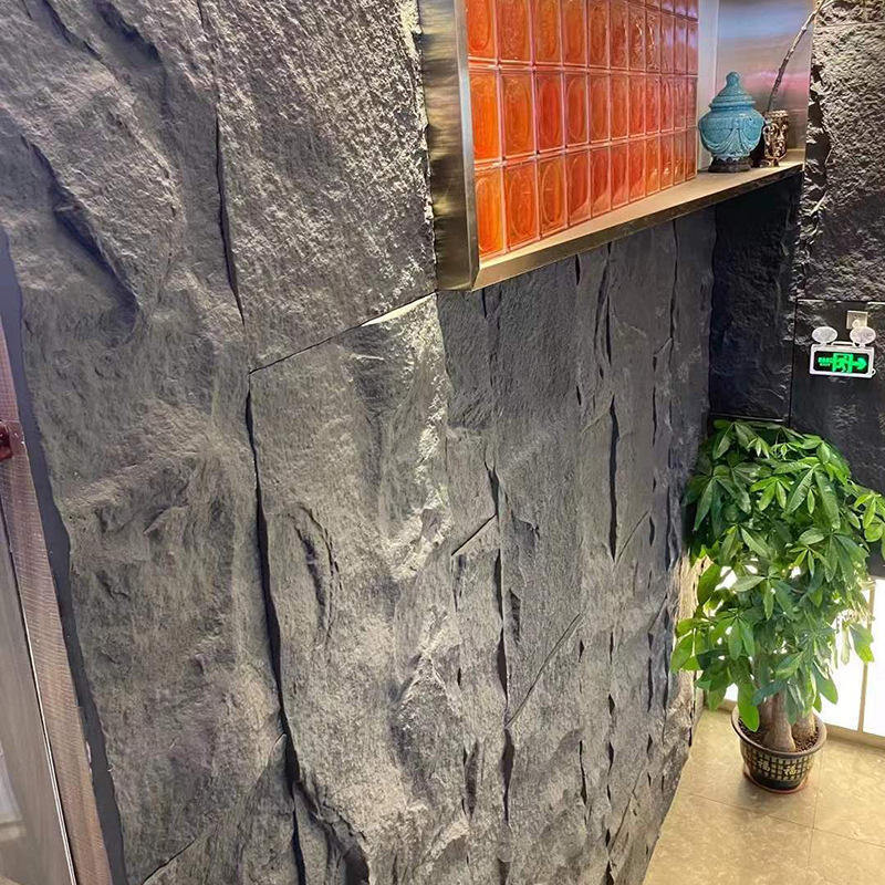 3D Fux Stone Wall Panels PU Wainscoting Panel voor interieurmuurdecor PU Stone Cement Textuur Dikker accent voor muurdecor