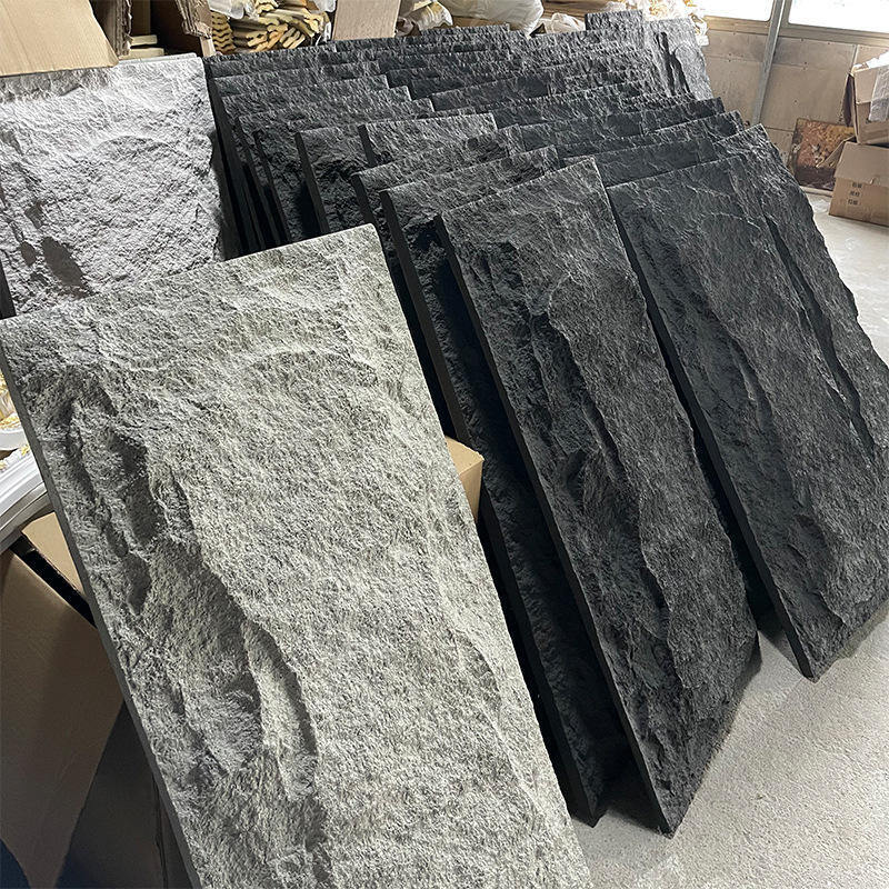 3D Fux Stone Wall Panels PU Wainscoting Panel voor interieurmuurdecor PU Stone Cement Textuur Dikker accent voor muurdecor