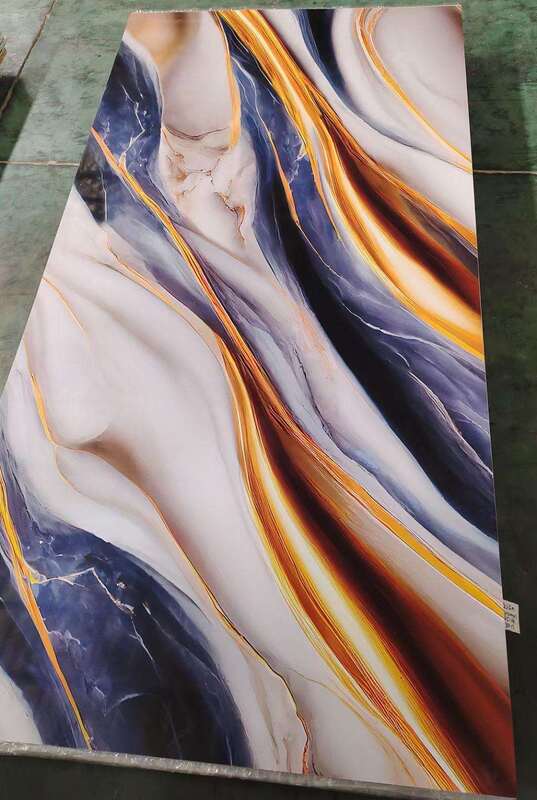 UV-marmeren plaat Moderne PVC wandpaneel Hoog glanzend decoratief bord Plastic voor TV Achtergrond Interieur Huis 1220x2440mm*3mm