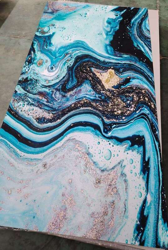 UV-marmeren plaat Moderne PVC wandpaneel Hoog glanzend decoratief bord Plastic voor TV Achtergrond Interieur Huis 1220x2440mm*3mm