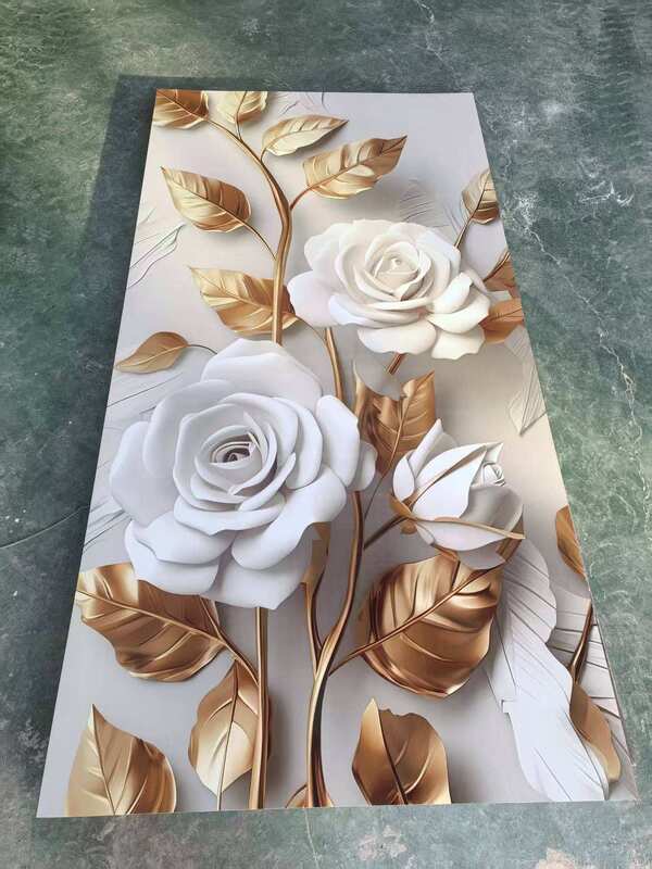Fabriek direct leveren 3D Print Kleur Wholesale UV Coating Board Flexible PVC Marble Sheet Wand Decoratief Panel