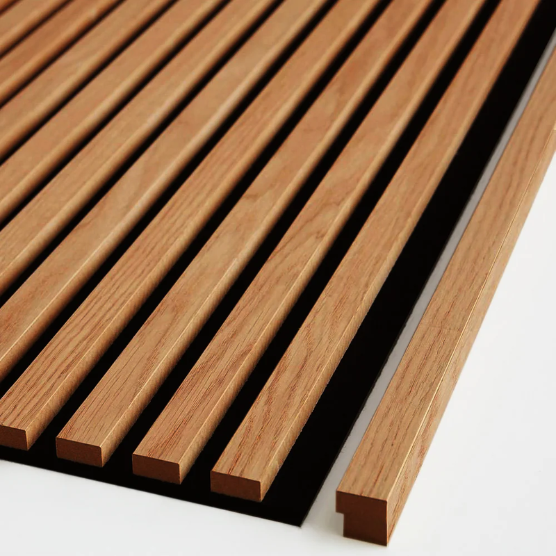 Sample Link/Strip Wood Grain Decorative Surface Akupanels Acoustic Board Felt Wood Slats Wood Wall Slatted Soundproof Materials
